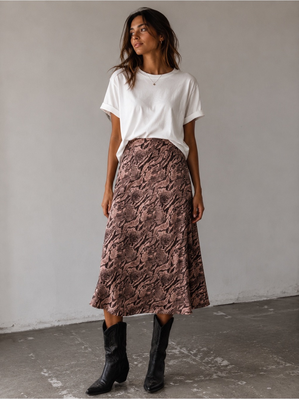 Express Python Print Midi Skirt Size Small